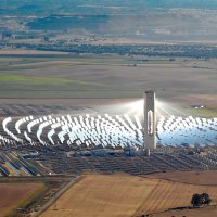 Rear view of PS10 CSP plant