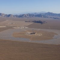 Aerial view of Ivanpah CSP plants