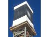 Close view of Ivanpah's solar receiver with the first solar flux